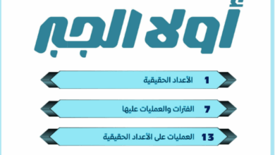 مذكرة رياضيات للصف الثاني الاعدادي ترم اول وورد